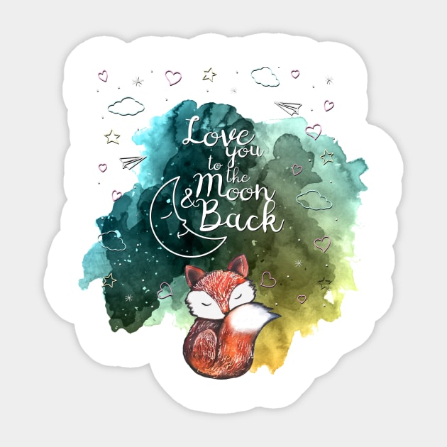 Love you to the moon and back Sticker by StudioKaufmann